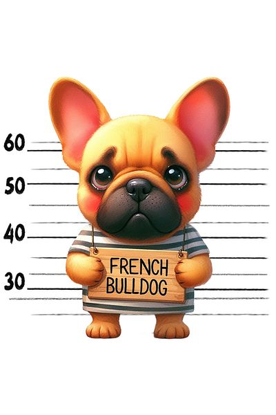 StoryGift Romania Sticker Adeziv 90CM cu French Bulldog, caine, animal de companie, ilustratie, trist, pitic, ru
