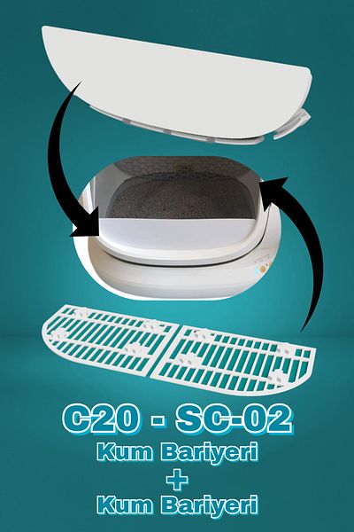 3D Baskı Barrier & Grid Set for Airrobo C-20, Ubpet Sc-02, Ubtech Cat Toilets