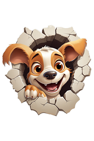 StoryGift Romania Sticker Eticheta 40CM cu un catel care scoate capul printr-...