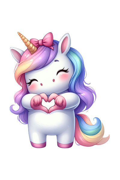 StoryGift Romania Sticker Autocolant 70CM cu un unicorn care face un semn in ...