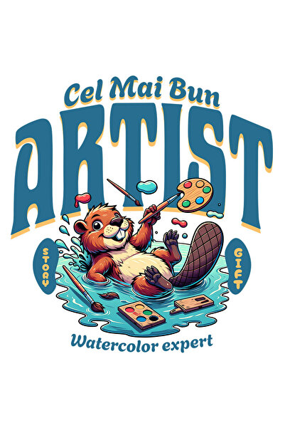 StoryGift Romania Sticker Cu Castor Vesel In Mare De Apa Pensule Instrumente ...