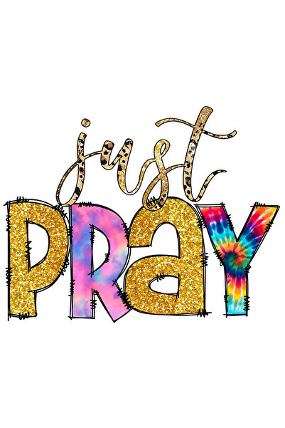 StoryGift Romania Sticker Eticheta 40CM cu mesajul "Just pray", religie, ilus...