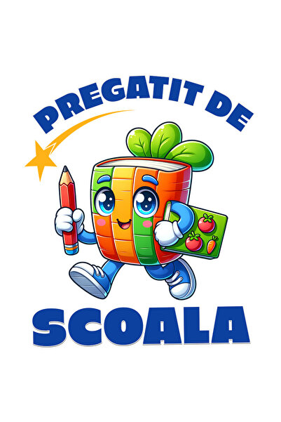 StoryGift Romania Sticker Autocolant 70CM cu Carte Colorata Vesela Cu Frunze Creion Fructe Si Legume scoala Educ