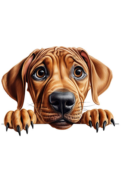 StoryGift Romania Sticker Autocolant 70CM cu un catel maro tristut, ilustrati...