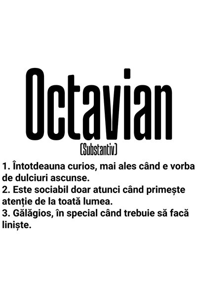StoryGift Romania Sticker Cu Numele Octavian, Cu Mesaj Amuzant, Curios, Socia...