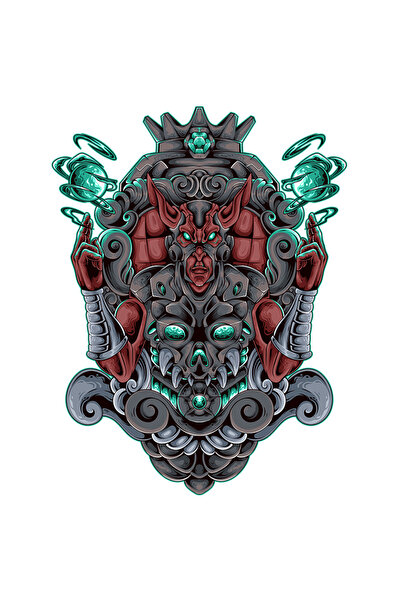 StoryGift Romania Sticker Adeziv 90CM Cu Demon, Monstru, Planete, Fantasy, Ar...