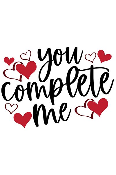 StoryGift Romania Sticker Autocolant 70CM Cu Text Romantic In Engleza You Complete Me, Jumatatea Mea, Cadou Vale