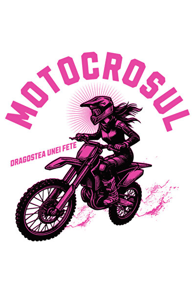 StoryGift Romania Sticker 28 Cm Adeziv Fata Pe Motocros Text Dragostea Unei F...