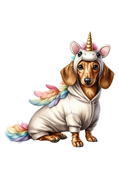 StoryGift Romania Sticker Eticheta 40CM cu un catel de talie mica deghizat in...