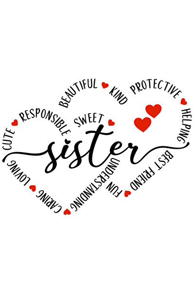 StoryGift Romania Sticker Autocolant 70CM Cu Sweet Sister, Cea Mai Buna Sora,...