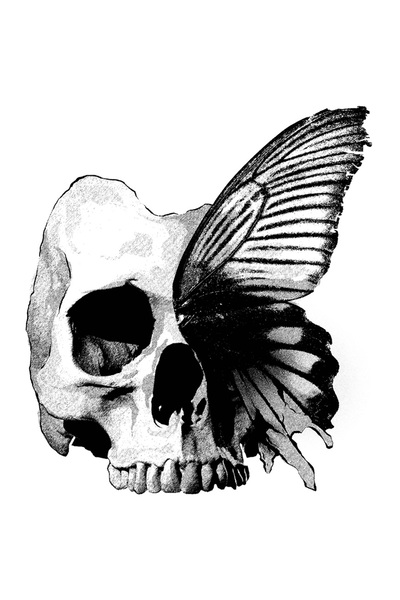 StoryGift Romania Sticker Eticheta 40CM Personalizata Craniu, Fluture, cu Mar...