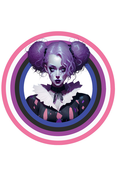 StoryGift Romania Sticker Eticheta 40CM Cu Femeie, Costum, Fantasy, Clovn, Pa...