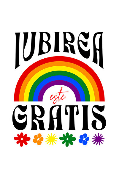 StoryGift Romania Sticker Adeziv 90CM cu Curcubeu Colorate Flori Diverse, Tex...