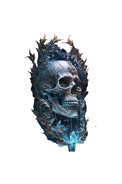 StoryGift Romania Sticker Autocolant 70CM Cu Craniu Lumina Albastra, Diamant,...