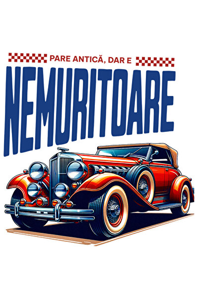 StoryGift Romania Sticker Autocolant 70CM Adeziv pare antica dar e nemuritoare masina vintige cu Margini Albe, P