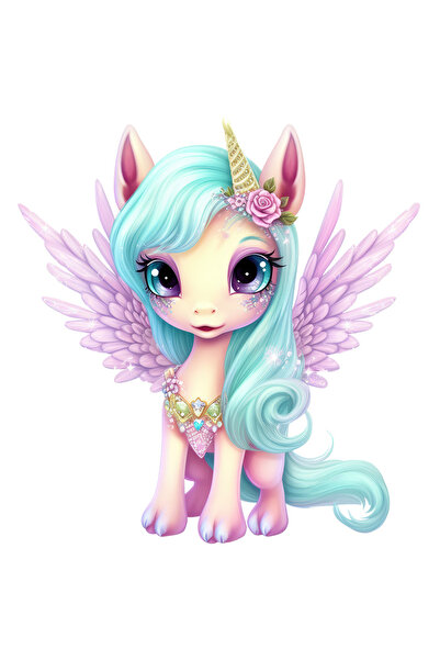 StoryGift Romania Sticker Autocolant 70CM cu un unicorn timid, ilustratie, co...