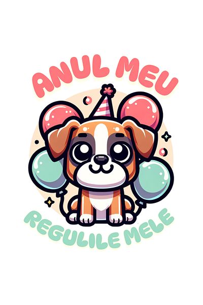 StoryGift Romania Sticker Autocolant 70CM Adeziv Caine simpatic sarbatorit, zi aniversara Anul meu, regulile mel