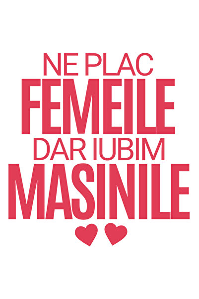 StoryGift Romania Sticker Autocolant 70CM cu Mesaj romantic In Limba Romana Inimioare Text Ne Plac Femeile Dar I