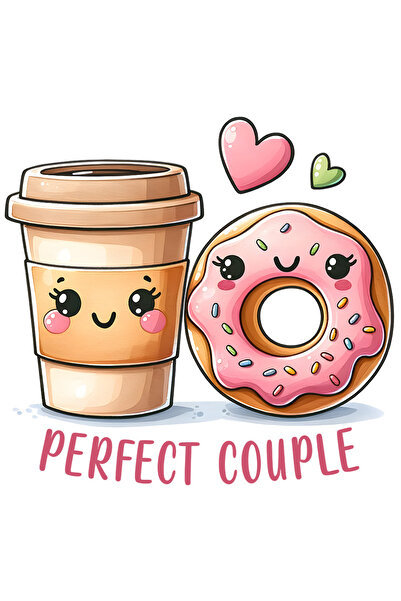 StoryGift Romania Sticker Autocolant 70CM cu o gogoasa si un pahar cu cafea c...