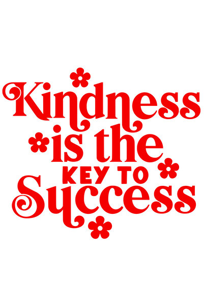 StoryGift Romania Sticker Autocolant 30CM Exterior cu floricele si textul "Bunatatea este cheia catre succes" ,