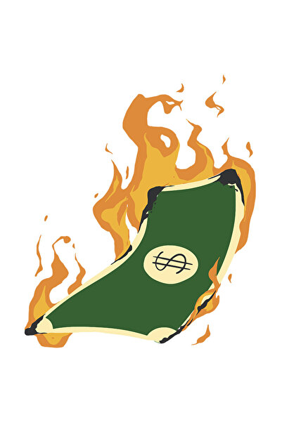 StoryGift Romania Sticker Eticheta 40CM Personalizata "Bacnota In Foc", cu Ma...