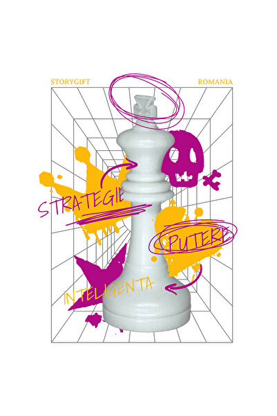 StoryGift Romania Sticker Adeziv 90CM Adeziv Piesa de sah ategie, putere, int...