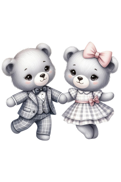 StoryGift Romania Sticker Adeziv 90CM cu o ursoaica si un urs, ilustratie, da...