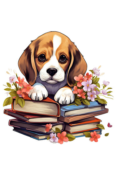 StoryGift Romania Sticker Eticheta 50CM cu un catel putin trist care are 2 te...