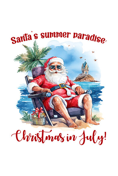 StoryGift Romania Sticker Eticheta 50CM cu mesajul "Santa's Summer paradise: ...