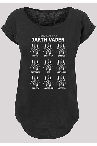 F4NT4STIC Damen Star Wars The Many Faces Of Darth Vader with Ladies Long Slub Tee