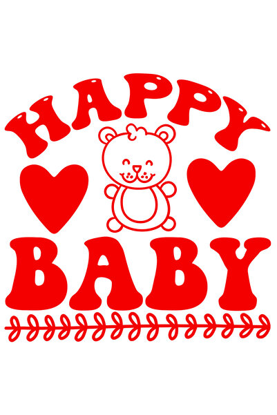 StoryGift Romania Sticker Exterior pentru parintii care au un copil mic cu mesajul in engleza "Happy baby" f