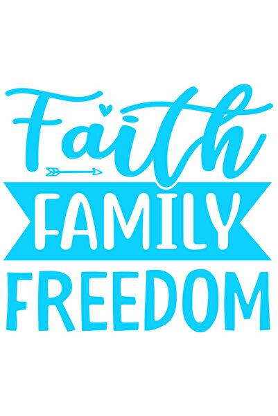 StoryGift Romania Sticker Autocolant 30CM Exterior cu inimioara si textul in engleza "Faith, family, freedom" -