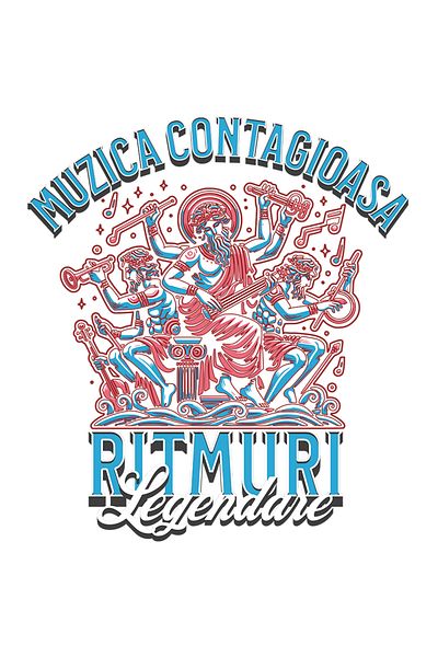 StoryGift Romania Sticker Label 50CM Adhesive Contagious Music. Legendary Rhythms Classic Band with Al Margins