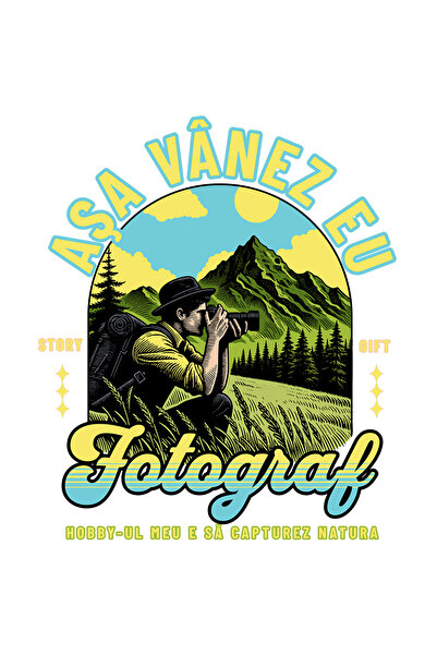 StoryGift Romania Sticker Autocolant 70CM Adeziv fotograf printre muti asa va...