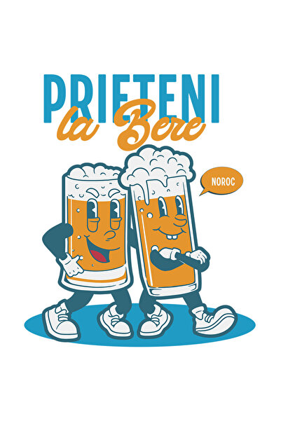 StoryGift Romania Sticker Cu Doua Pahare De Bere Vesele Text Prieteni La Bere...