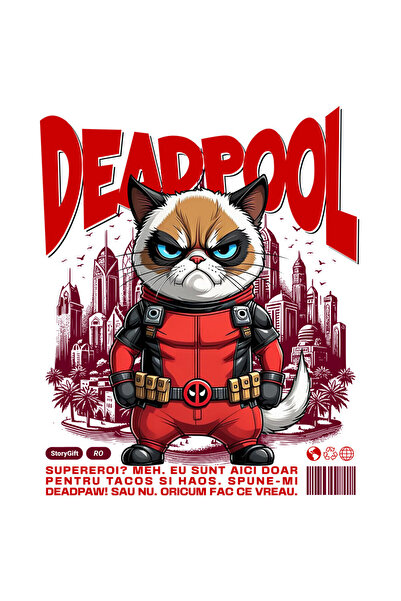 StoryGift Romania Sticker Autocolant 70CM cu Pisica Morocănoasă / Grumpy cat ...