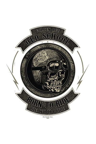 StoryGift Romania Sticker Adeziv 90CM Cu Mesaj In Engleza, Craniu, Casca, Mot...