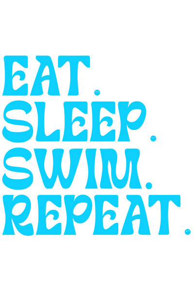 StoryGift Romania Sticker Adeziv 90CM Exterior cu textul "Eat. Sleep. Swim. Repeat." - mananca dormi inoata repe