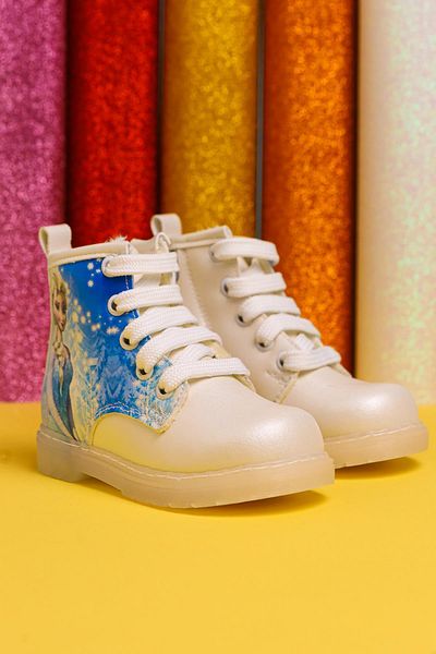 Limoya Evan Cartoon Character Printed Lace up Lighted Baby Boots