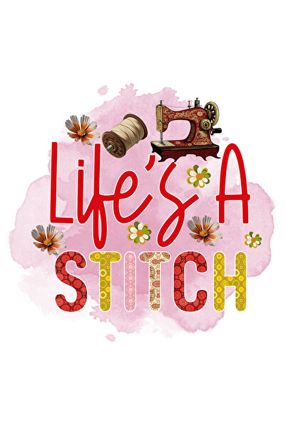 StoryGift Romania Sticker Eticheta 40CM cu mesajul "Life's a stitch", profesi...
