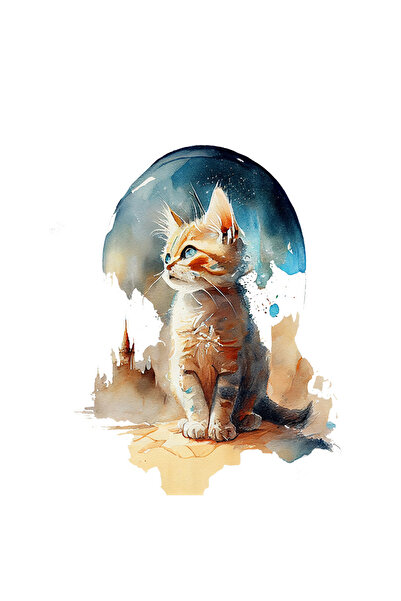 StoryGift Romania Sticker Cu Pui Pisica Galnena Portocalie, Sat Stil Turcesc, Animal Blanos, Iubitorii De Pi