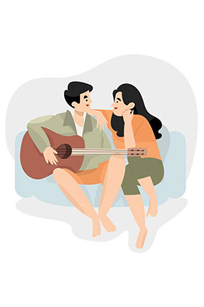 StoryGift Romania Sticker Adeziv 90CM Cu Cuplu, Relatie, Chitara, pea, Muzica...