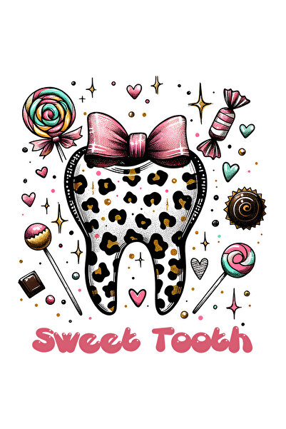 StoryGift Romania Sticker Autocolant 70CM cu mesajul "Sweet tooth", profesie,...