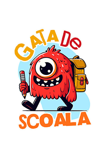 StoryGift Romania Sticker Autocolant 70CM Adeziv monstru gata de scoala avent...