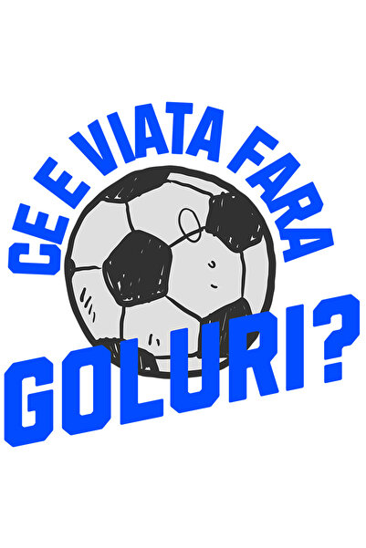 StoryGift Romania Sticker Autocolant 70CM cu Minge Fotbal Sport Meci Joc In Echipa text Ce Viata Fara Goluri Put