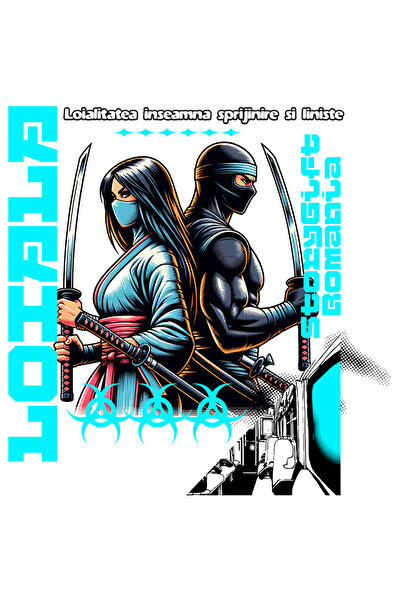 StoryGift Romania Sticker Adeziv 90CM Adeziv Fata Loiala Ninja, Text Loialita...