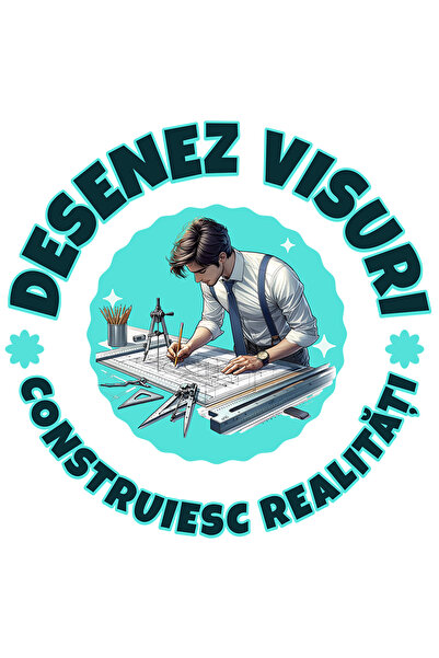 StoryGift Romania Sticker Adeziv 90CM Adeziv Barbat arhitect Text Motivationa...