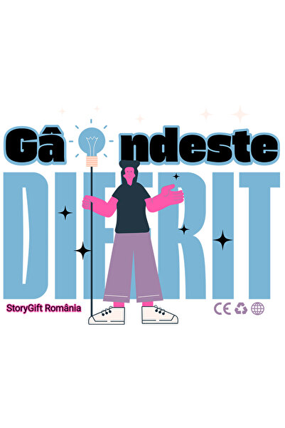 StoryGift Romania Sticker 15 Cm Adeziv Fata Cu Bec Gandeste Diferit Inteligen...