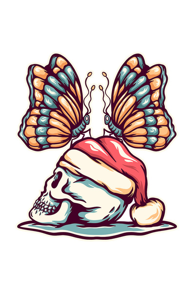 StoryGift Romania Sticker Adeziv 90CM Cu Fluturi, Craniu, Fes Craciun, Iarna,...