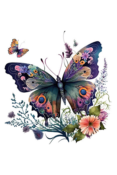 StoryGift Romania Sticker Autocolant 70CM cu un fluture cu aripi decorate cu ...